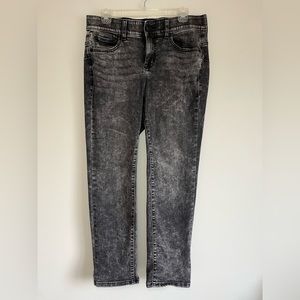 Torrid. Black Distressed Wash Bombshell Straight Super-soft. Size 14S.